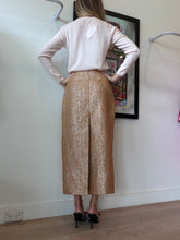 Load image into Gallery viewer, Scanlan Theodore - Tinsel Tweed Pencil Midi Skirt - Caramel - 12 - NWT - RRP $600

