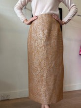 Load image into Gallery viewer, Scanlan Theodore - Tinsel Tweed Pencil Midi Skirt - Caramel - 12 - NWT - RRP $600

