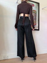 Load image into Gallery viewer, Alex Perry - Rhinestone Cropped Long Slv Top w Tie  - Brown - 10
