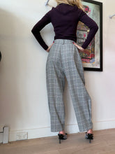 Load image into Gallery viewer, See by Chloe - Pleated Cropped carrot leg Pants - Grey Check - 12
