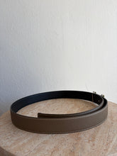Load image into Gallery viewer, Hermes - H au Carre Epsom Reversible Leather belt - Taupe/Black w Silver Hardware  - 95 -  RRP$1520
