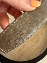 Load image into Gallery viewer, Hermes - H au Carre Epsom Reversible Leather belt - Taupe/Black w Silver Hardware  - 95 -  RRP$1520
