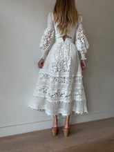 Load image into Gallery viewer, Zimmermann - Corsage Pompom Embellished Bodice  &amp; Midi  Skirt Set - White - 0
