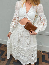 Load image into Gallery viewer, Zimmermann - Corsage Pompom Embellished Bodice  &amp; Midi  Skirt Set - White - 0
