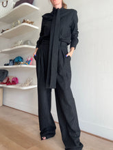 Load image into Gallery viewer, Alex Perry - Tie Shirt &amp; Tailored Pants Wool Suit - Pinstripe - 10 - NWT

