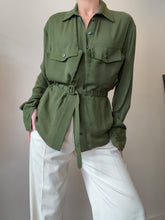 Load image into Gallery viewer, Jacquemus - Enna LS Shirt w pockets &amp; wrist cuff belts - Olive - 38 - RRP $270
