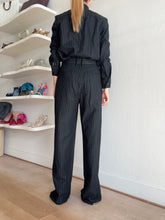 Load image into Gallery viewer, Alex Perry - Tie Shirt &amp; Tailored Pants Wool Suit - Pinstripe - 10 - NWT
