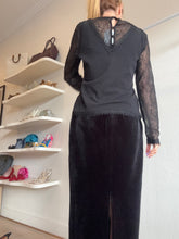 Load image into Gallery viewer, Mint Velvet - LS Lace Insert Top - Black - M
