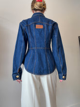 Load image into Gallery viewer, Aje - Elodi Corset Denim Shirt - Dark Classic Wash - 12 - BNWT - RRP $329
