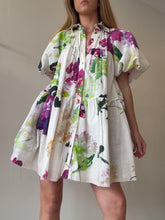 Load image into Gallery viewer, Aje - Pablo Smock Mini Dress - White w Pink/Green Floral - 4

