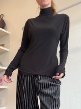 Load image into Gallery viewer, Norma Kamali - LS Stretch Turtleneck Top - Black - L
