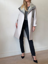 Load image into Gallery viewer, Helmut Lang - Asymmetrical Wool/leather  Panelled Fur Lined Coat - Grey - P
