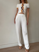 Load image into Gallery viewer, Christopher Esber - Open Twist Ribbed Knit Top - White - XS
