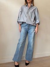 Load image into Gallery viewer, BLANCA - Cotton Oversized Shirt - Blue/White Stripe - OS
