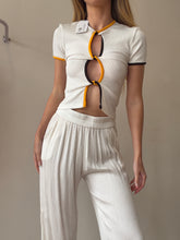Load image into Gallery viewer, Christopher Esber - Open Twist Ribbed Knit Top - White - XS
