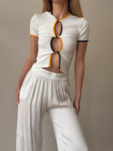 Load image into Gallery viewer, Christopher Esber - Open Twist Ribbed Knit Top - White - XS
