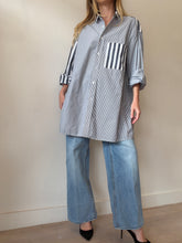Load image into Gallery viewer, BLANCA - Cotton Oversized Shirt - Blue/White Stripe - OS

