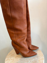 Load image into Gallery viewer, Saint Laurent - Niki Leather Thigh High Boots - Brown - 40
