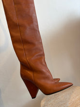 Load image into Gallery viewer, Saint Laurent - Niki Leather Thigh High Boots - Brown - 40
