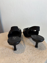 Load image into Gallery viewer, Scanlan Theodore - Fabric Kitten Heel w Resin Chain - Black - 38 - RRP$650
