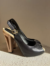 Load image into Gallery viewer, Fendi - Peeptoe Slingback Heels - Black - 37
