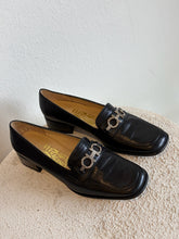 Load image into Gallery viewer, Salvatore Ferragamo - Loafers w Gancini  - Black - 7.5

