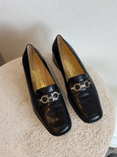 Load image into Gallery viewer, Salvatore Ferragamo - Loafers w Gancini  - Black - 7.5
