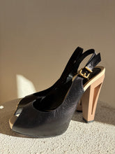 Load image into Gallery viewer, Fendi - Peeptoe Slingback Heels - Black - 37
