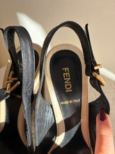 Load image into Gallery viewer, Fendi - Peeptoe Slingback Heels - Black - 37
