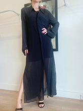 Load image into Gallery viewer, Camilla and Marc - Pia Sheer Texture Maxi Shirt Dress - Black - 14 - RRP $550
