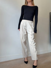 Load image into Gallery viewer, Joseph - Elastic Waist Crease Front Pants - Ecru - 40
