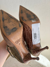 Load image into Gallery viewer, Chloe - Mixed leather Pump - Taupe Suede/Snake - 37
