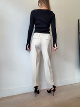 Load image into Gallery viewer, Joseph - Elastic Waist Crease Front Pants - Ecru - 40
