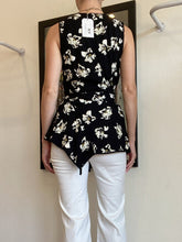 Load image into Gallery viewer, Proenza Schouler - Sleeveless Top - Black w white florals  - 2
