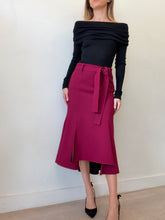 Load image into Gallery viewer, Ginger &amp; Smart - Flared Midi Skirt w Belt - Magenta - 10
