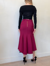 Load image into Gallery viewer, Ginger &amp; Smart - Flared Midi Skirt w Belt - Magenta - 10
