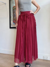 Load image into Gallery viewer, Lee Matthews - Silk Frilly maxi skirt - Burgundy - 2
