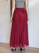 Load image into Gallery viewer, Lee Matthews - Silk Frilly maxi skirt - Burgundy - 2

