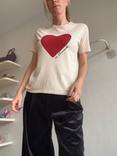 Load image into Gallery viewer, Sezane - SS T-Shirt w Red Heart  - Beige - XS
