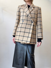 Load image into Gallery viewer, Anine Bing - Kaia Wool blend Checked Boxy Blazer - Caramel/Black  - XS - rrp$729
