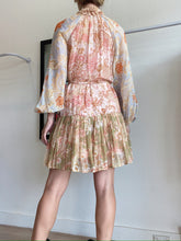 Load image into Gallery viewer, Zimmerman - Postcard  Lantern Floral Mixed Swirl Mini Dress - Peach - 0 - RRP$795

