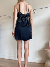 Load image into Gallery viewer, ACT N°1 - Ostrich Feather &amp; Crystal Bead Mini dress - Black - 40 - bnwt RRP $950
