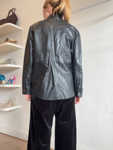 Load image into Gallery viewer, Maje - LS Leather Shirt w Gold Hardware - Black - 2 - RRP $650
