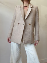Load image into Gallery viewer, Anine Bing - Wool Blend Double Breasted BoxyBlazer - Caramel/Cream - XS - RRP$765

