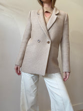 Load image into Gallery viewer, Anine Bing - Wool Blend Double Breasted BoxyBlazer - Caramel/Cream - XS - RRP$765
