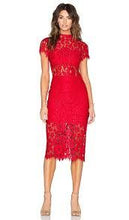 Load image into Gallery viewer, Alexis - Lace Midi Dress - Red - XS
