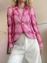 Load image into Gallery viewer, Smythe - Blazer Pouf  Sleeve One button - Pink  check - US4(8) - RRP$1,400
