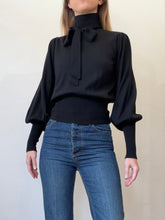 Load image into Gallery viewer, Zimmermann - High Neck Jumper w Neck Tie - Black - 2
