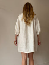 Load image into Gallery viewer, Peony - Linen Audrey Mini Dress  w Pocket - Off White - S - RRP$320
