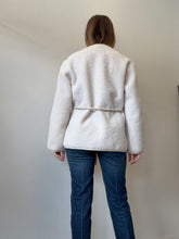 Load image into Gallery viewer, Friends with Frank - Faux Shearling Jacket w leather belt  - Cream - xs
